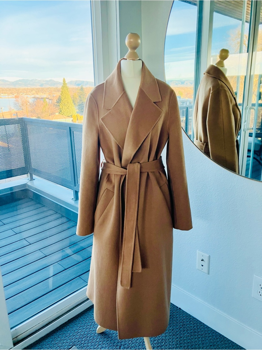 Reiss Classic Long Belted Wool Coat - Camel
